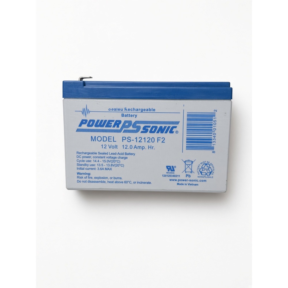 Power-Sonic PS-12120 F2 12V 12Ah Rechargeable Sealed Lead Acid Battery Gray Blue